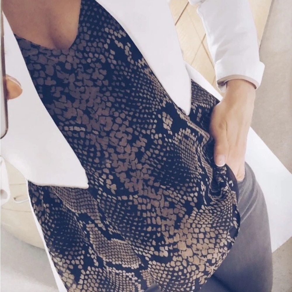Zara Black and Brown Snake Skin Camisole XS